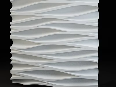 White Wavy 3D Textured Decorative Wall Panel For Interior Design 3d model