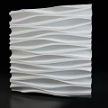 White Wavy 3D Textured Decorative Wall Panel For Interior Design 3d model