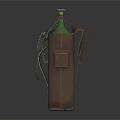 Commercial Equipment With Two Green Gas Cylinders In Brown Leather Case And Metal Valves