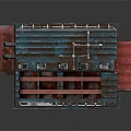 Industrial Metal Tower with Red Accents Antennas and Platform Railings