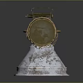 Vintage Furniture Brass Table Lamp With Transparent Shade And Chain Detail