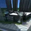 Modern High Rise Residential Buildings With Glass Curtain Walls And Contemporary Design