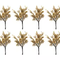 Eight Trees With Black Trunks Golden Yellow Leaves Arranged In Two Rows Four Columns