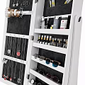 Modern Hallway Cabinet Sideboard With Full Length Mirror Jewelry Hooks Drawers And Shoe Storage