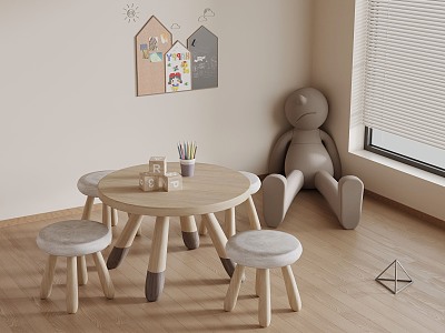 Modern Children's Tables and Chairs Children's Toys Decorative Painting 3d model