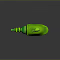 Green Futuristic Sci Fi Weapon With Spiral Structure And Unique Casing Design