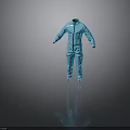 Blue Workwear Jumpsuit With Zipper Closure Functional Pockets And Modern Design