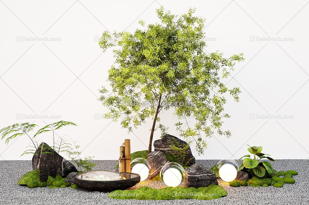 modern arbor modeling tree willow green plant sketch micro-topography 3d model