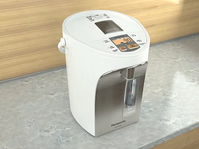 Panasonic Modern Electric Water Dispenser With White Silver Design On Kitchen Countertop 3d model