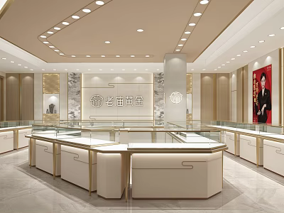 Light Luxury Jewelry Store Old Temple Gold 3d model