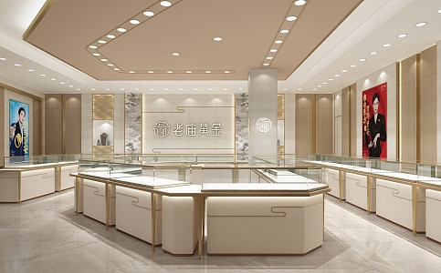 Light Luxury Jewelry Store Old Temple Gold 3d model