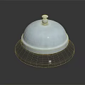 Shiny Chrome Plated Service Bell With Silver Reflective Surface And Black Base