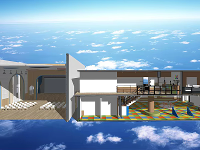 Modern Kindergarten Interior Design With Colorful Play Area And Spacious Staircase 3d model