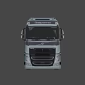 Volvo Truck Rear View With Chassis Structure And Wheels Design 3d model