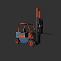 Industrial Forklift Equipment with Blue Orange Design and Heavy Duty Lifting Mechanism