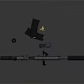Modern Tactical Rifle With Scope Magazine Ergonomic Grip And Black Finish