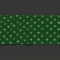 Green Tablecloth With White Clover Pattern Covering Wooden Table On Black Background