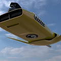 Yellow Flying Car With Streamlined Design Transparent Cockpit Black Components And Wings