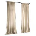 Elegant Beige Curtains With Soft Hanging Texture For Home Window Interior