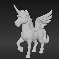 White Unicorn Doll With Rainbow Wings Pink Mane And Golden Horn Standing Pose