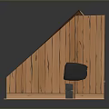 Kids Room Model With Slide Wooden Walls Red Bookshelf White Bed And Red Carpet