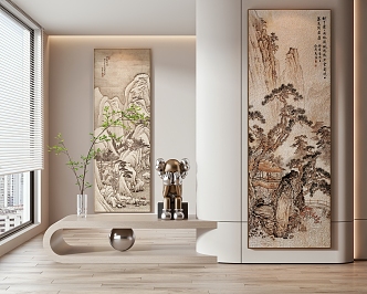 New Chinese Landscape Painting Decorative Painting 3d model