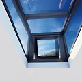 Detached Villa Tiled Roof Featuring Open Skylight And Green Trees Blue Sky