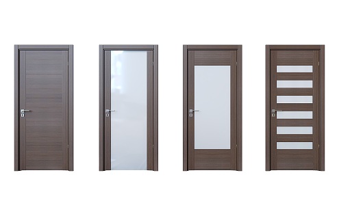 Wooden door four combination 3d model