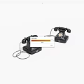 Vintage Black Rotary Dial Telephones With Classic Design And Corded Lines