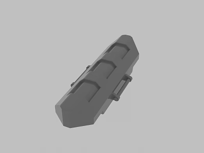 Weapon Magazine with Gray Rectangular Body Groove Design and Tactical Military Features 3d model
