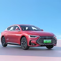 Red Modern Sedan Car With Sleek Design Sunroof And Aerodynamic Exterior