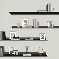 Modern aluminum alloy creative simple bookshelf 3d model