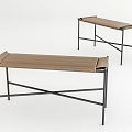 Modern Bench Rattan Bench 3d model