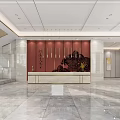 Spacious Hotel Lobby Interior Design With Marble Floor Large Windows Sofas And Green Plants