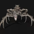 Futuristic Mechanical Spider Sculpture With Sharp Metal Legs And Detailed Design