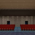 Shower Sauna Exhibition Stage With Blue Lighting And Large Screen For Leadership Visit