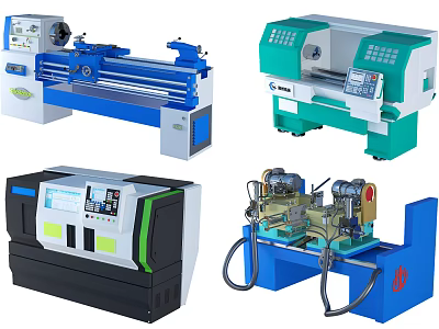 Industrial Equipment Including Lathe CNC Machine Milling Machinery And Metalworking Tools 3d model