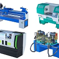 Modern industrial LOFT equipment CNC machine tool machine equipment combination 3d model