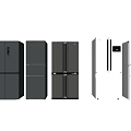 Various Styles Refrigerators in White and Gray Modern Design Display for Home Kitchen Use