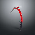 Red Practical Multifunctional Tool With Curved Design Saw Blade And Hook 3d model
