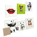 Colorful Animal Paintings With Panda Dog Lion And Artistic Designs
