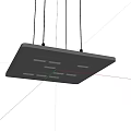 Modern Black Rectangular Chandelier With Multiple Lights Ceiling Pendant Design 3d model