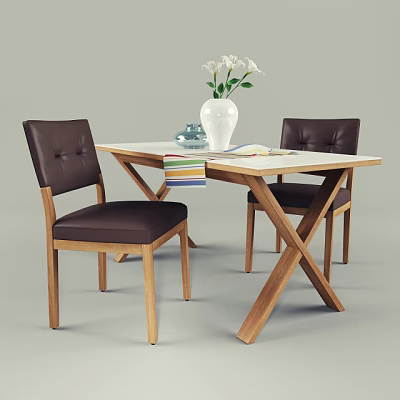 Dining table and chair combination 3d model