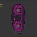 Modern Vertical Speaker With Gray Enclosure Green Illuminated Mesh Grille Design