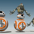 Smart Machines With Spherical Bodies Mechanical Arms And Flying Unit