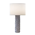 Elegant Table Lamp With Square Linen Shade And Textured Silver Base For Home Decor 3d model