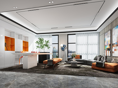 Modern Office Reception Room model