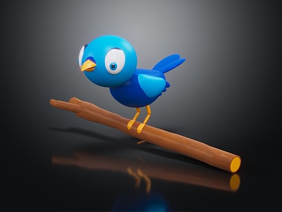 Modern bird cartoon bird 3d model