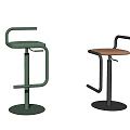 Modern Green And Black Bar Stools With Adjustable Height And Round Base Design