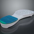 Running Shoes With White Blue Green Sole And Supportive Tread Pattern Design 3d model